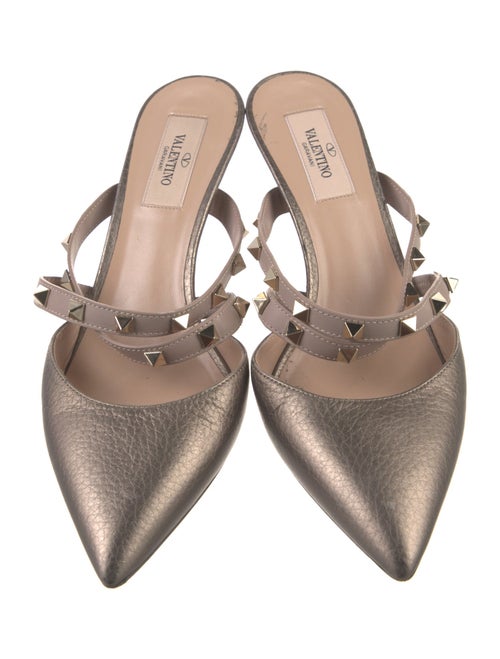 Valentino Rockstud Accents Leather Mules