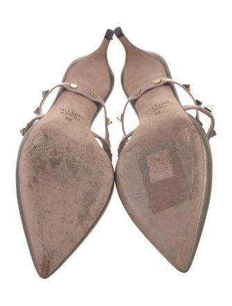 Valentino Rockstud Accents Leather Mules