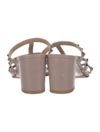 Valentino Rockstud Accents Leather Slides