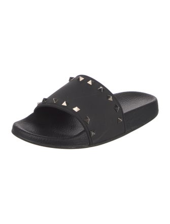 Valentino Rockstud Accents Rubber Slides