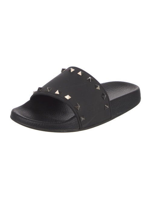 Valentino Rockstud Accents Rubber Slides