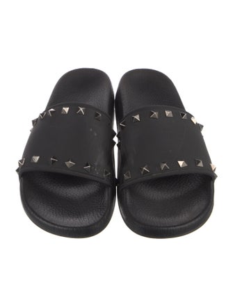 Valentino Rockstud Accents Rubber Slides