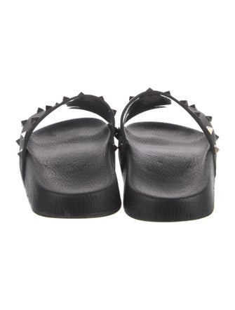 Valentino Rockstud Accents Rubber Slides