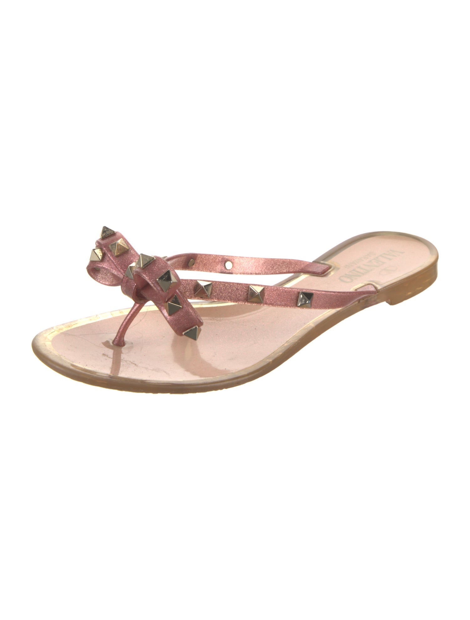 Valentino Rockstud Accents Rubber Slides