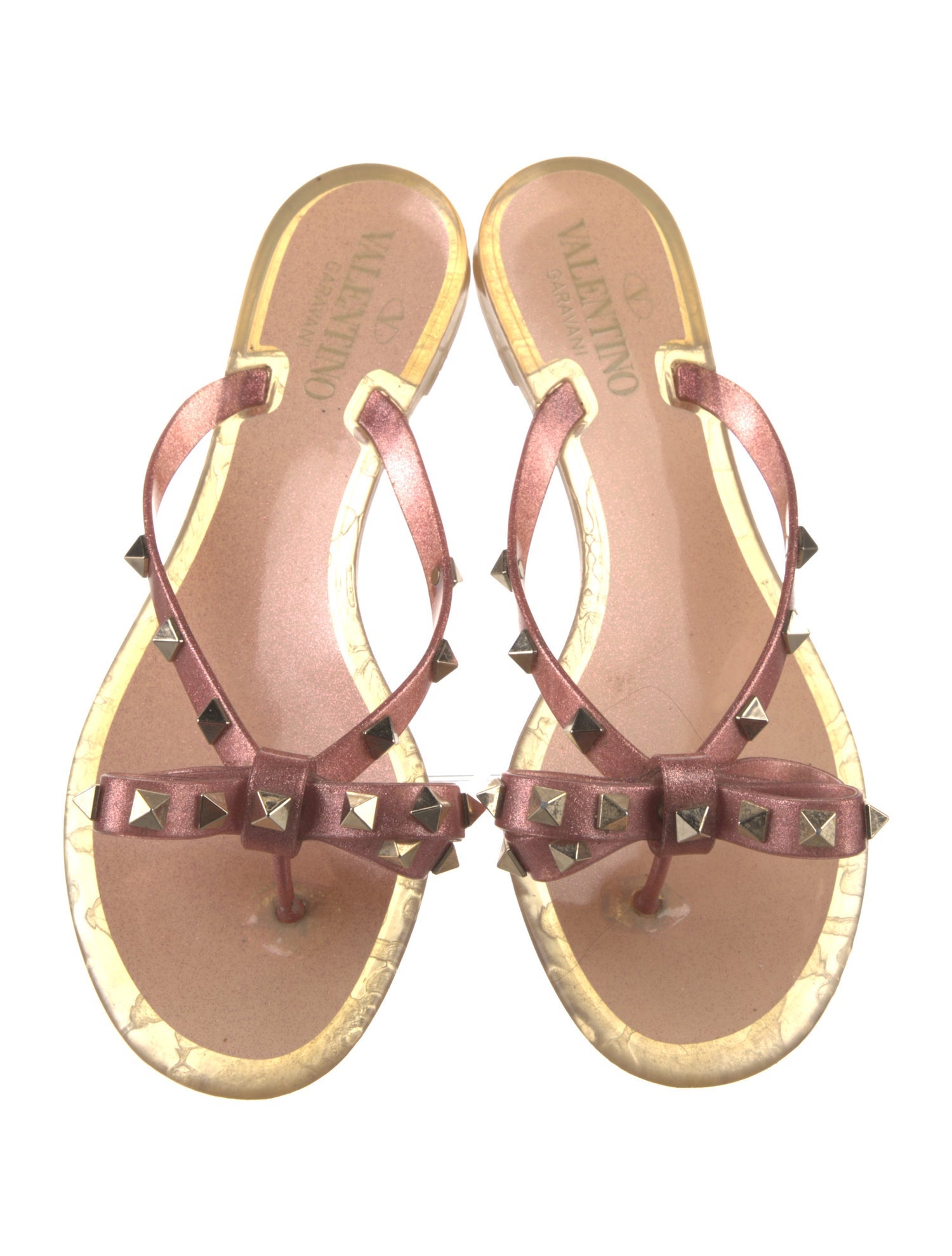 Valentino Rockstud Accents Rubber Slides