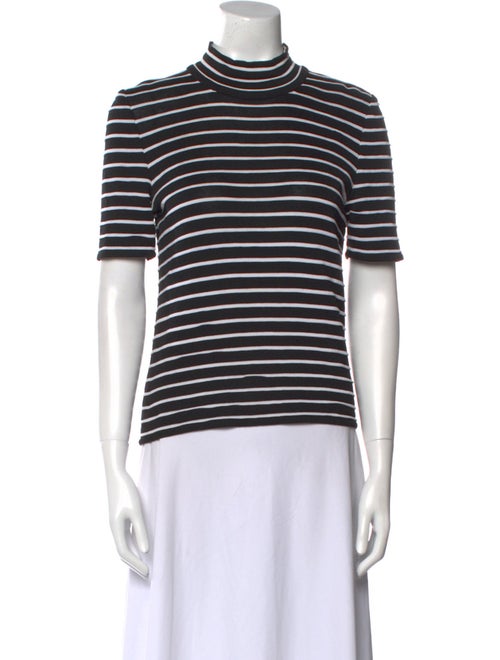 Valentino Striped Mock Neck T-Shirt