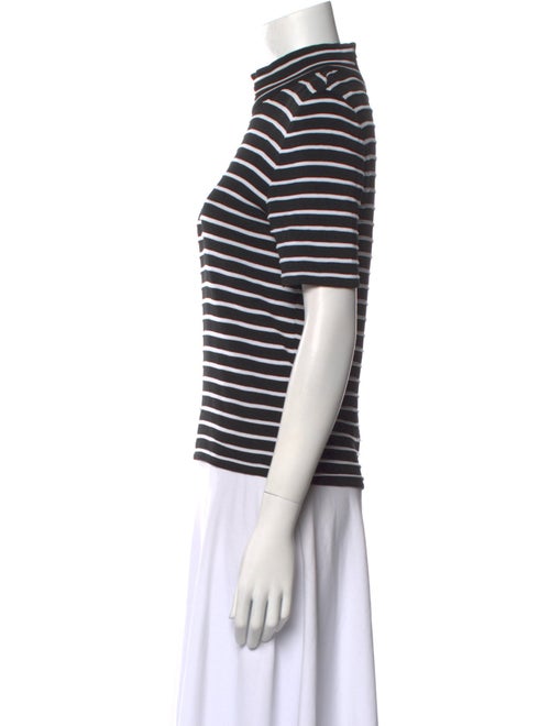 Valentino Striped Mock Neck T-Shirt