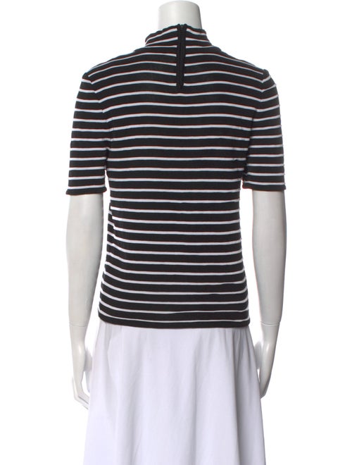 Valentino Striped Mock Neck T-Shirt