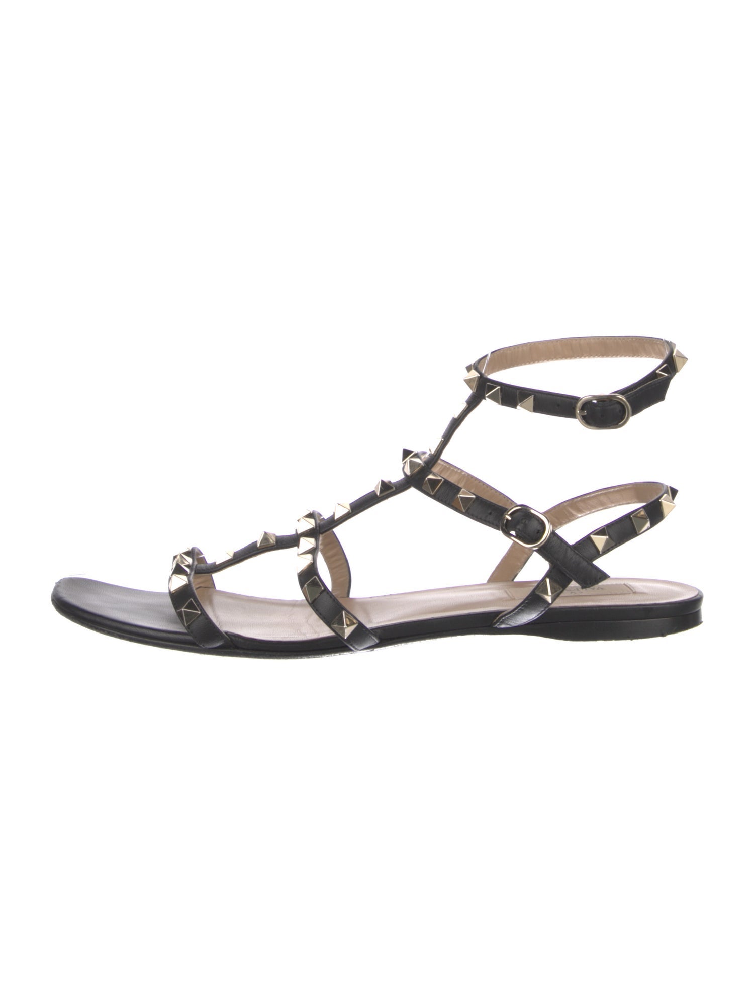 Valentino Rockstud Accents Leather Gladiator Sandals