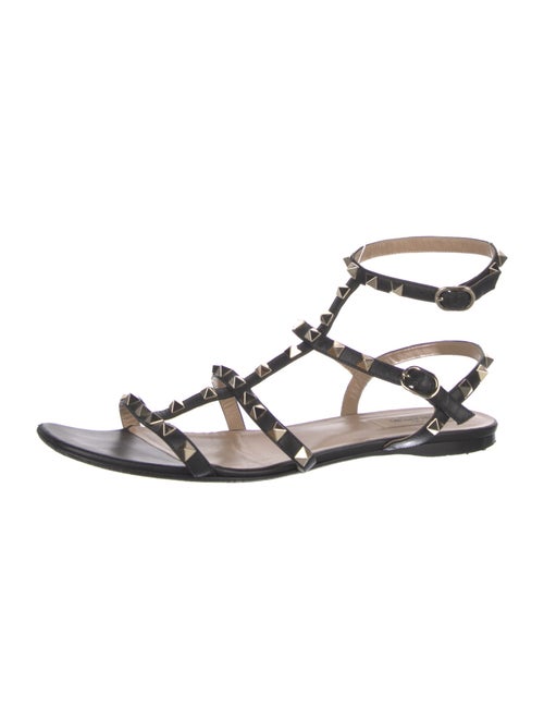 Valentino Rockstud Accents Leather Gladiator Sandals