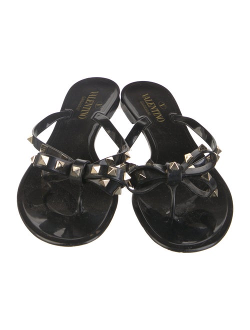 Valentino Rockstud Accents Rubber Slides