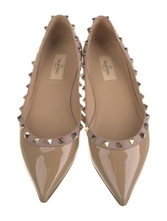 Valentino Rockstud Accents Patent Leather Flats
