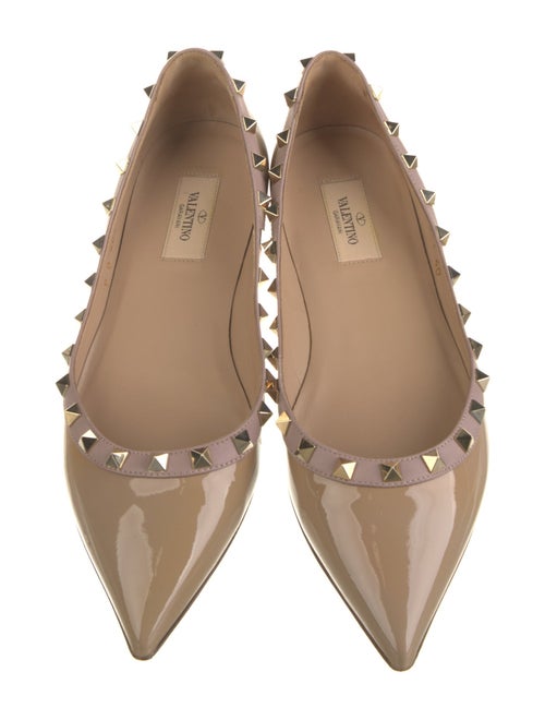 Valentino Rockstud Accents Patent Leather Flats