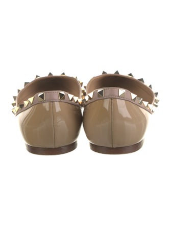Valentino Rockstud Accents Patent Leather Flats