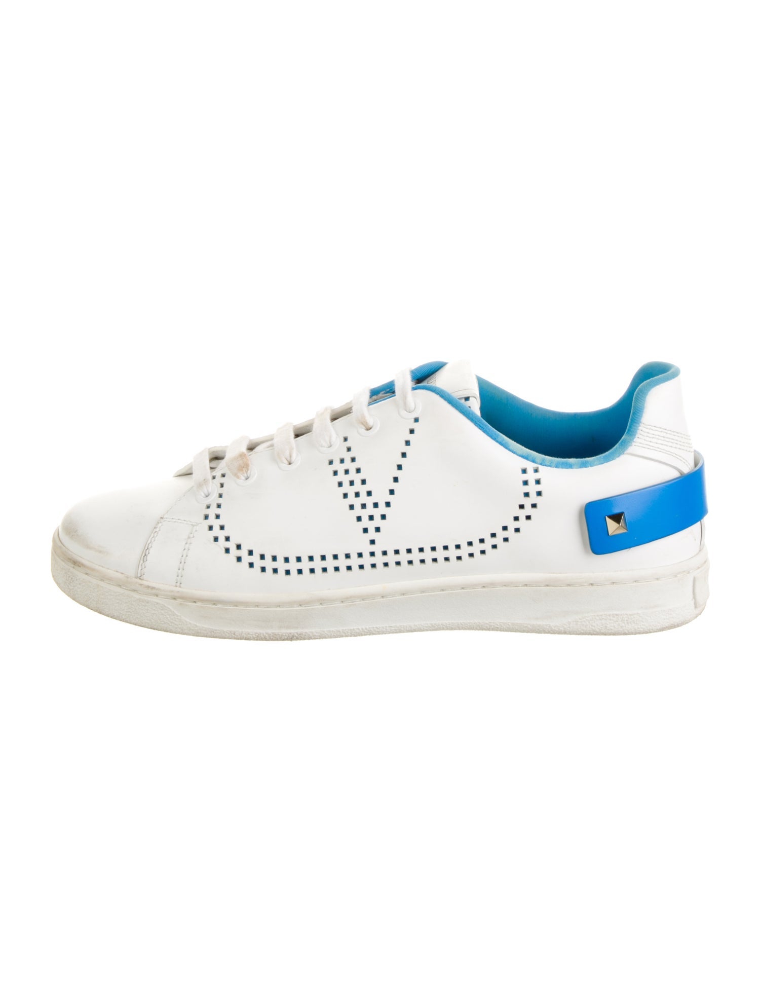 Valentino Rockstud Accents Leather Sneakers