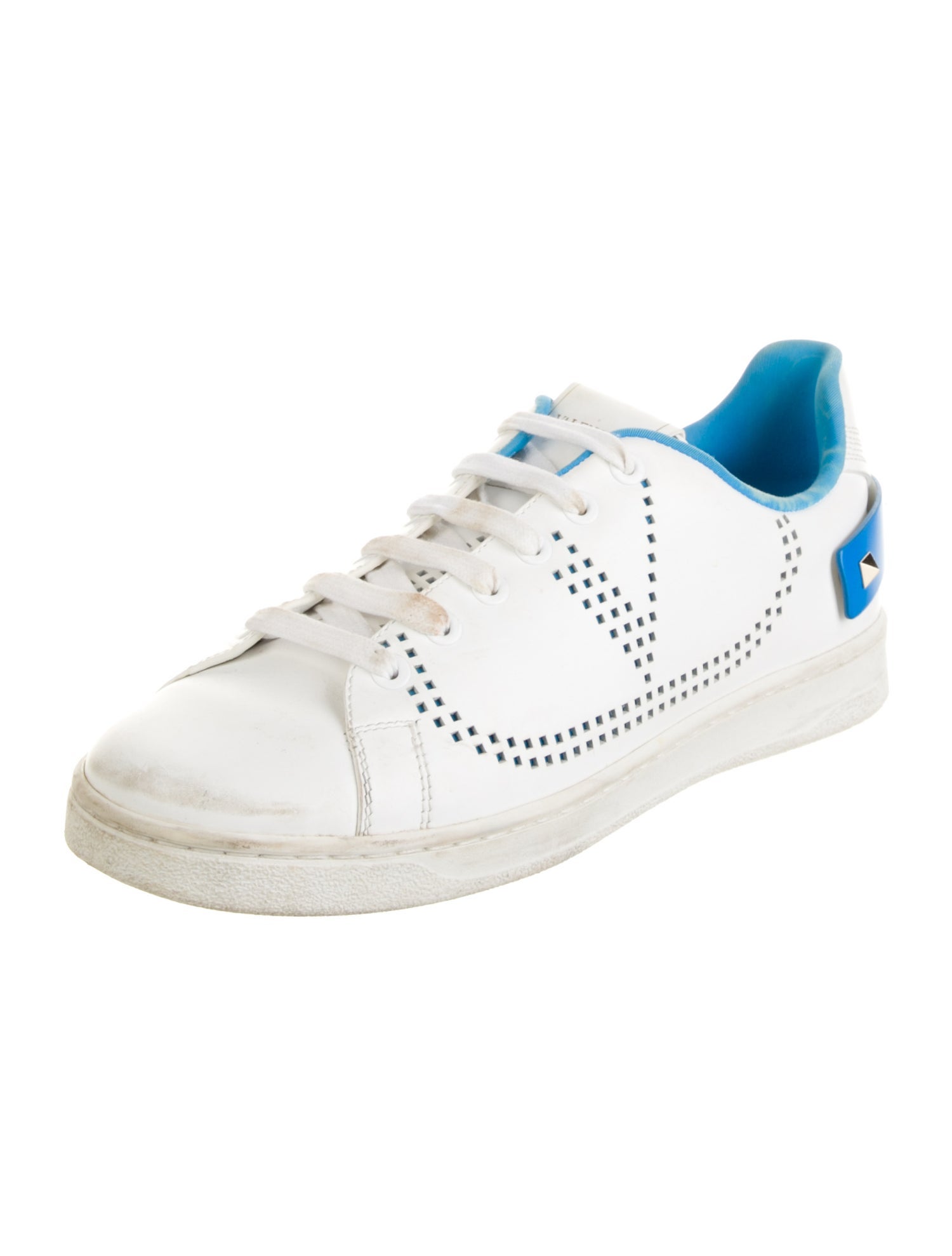 Valentino Rockstud Accents Leather Sneakers