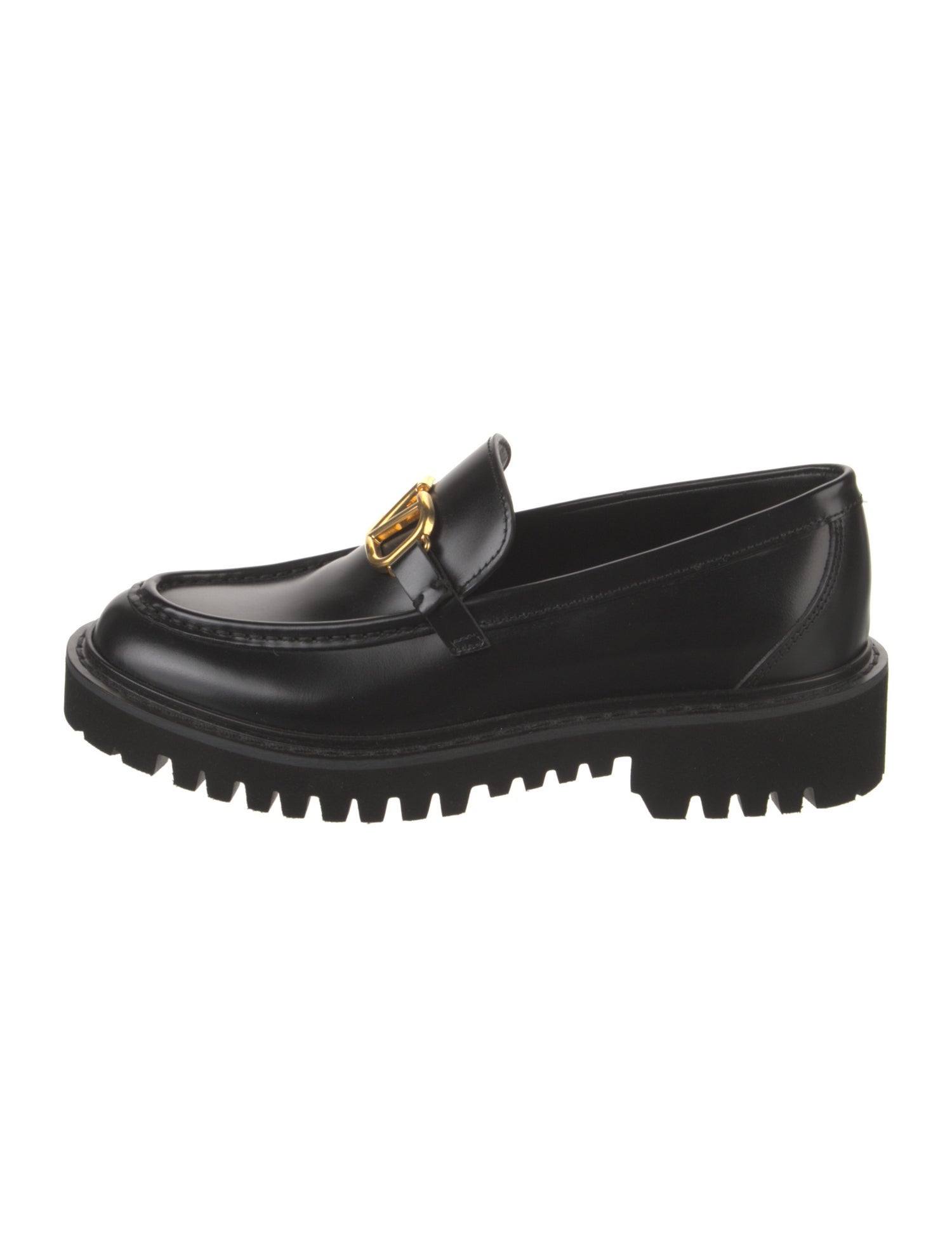 Valentino Signature Logo Leather Loafers
