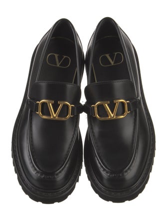 Valentino Signature Logo Leather Loafers