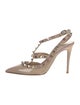 Valentino Rockstud Accents Patent Leather T-Strap Pumps