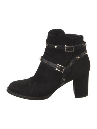 Valentino Rockstud Accents Suede Boots