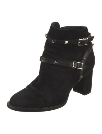 Valentino Rockstud Accents Suede Boots