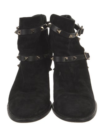 Valentino Rockstud Accents Suede Boots