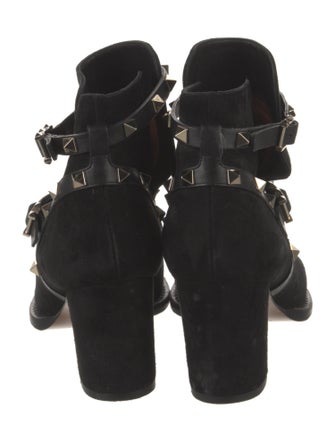 Valentino Rockstud Accents Suede Boots