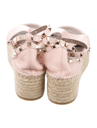 Valentino Rockstud Accents Leather Espadrilles