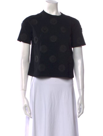 Valentino Printed Crew Neck Crop Top