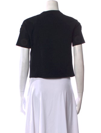 Valentino Printed Crew Neck Crop Top