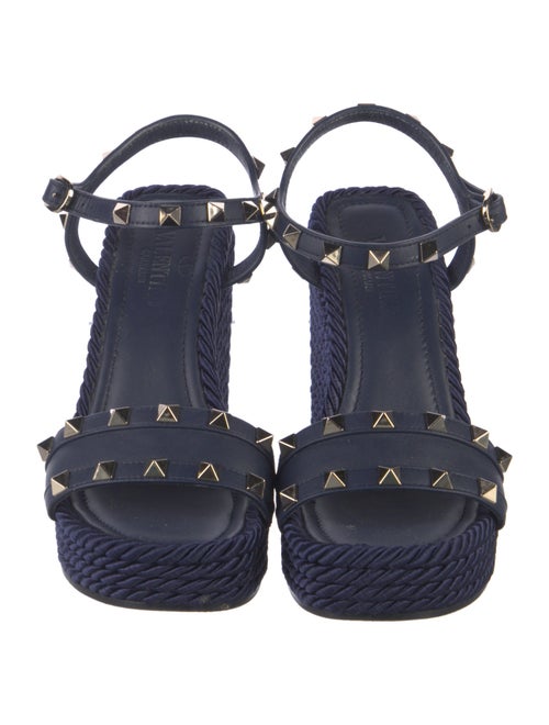 Valentino Rockstud Accents Leather Espadrilles