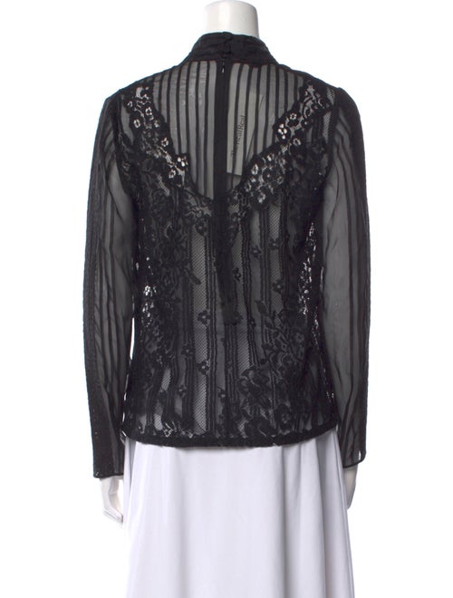 Valentino Lace Mock Neck Blouse