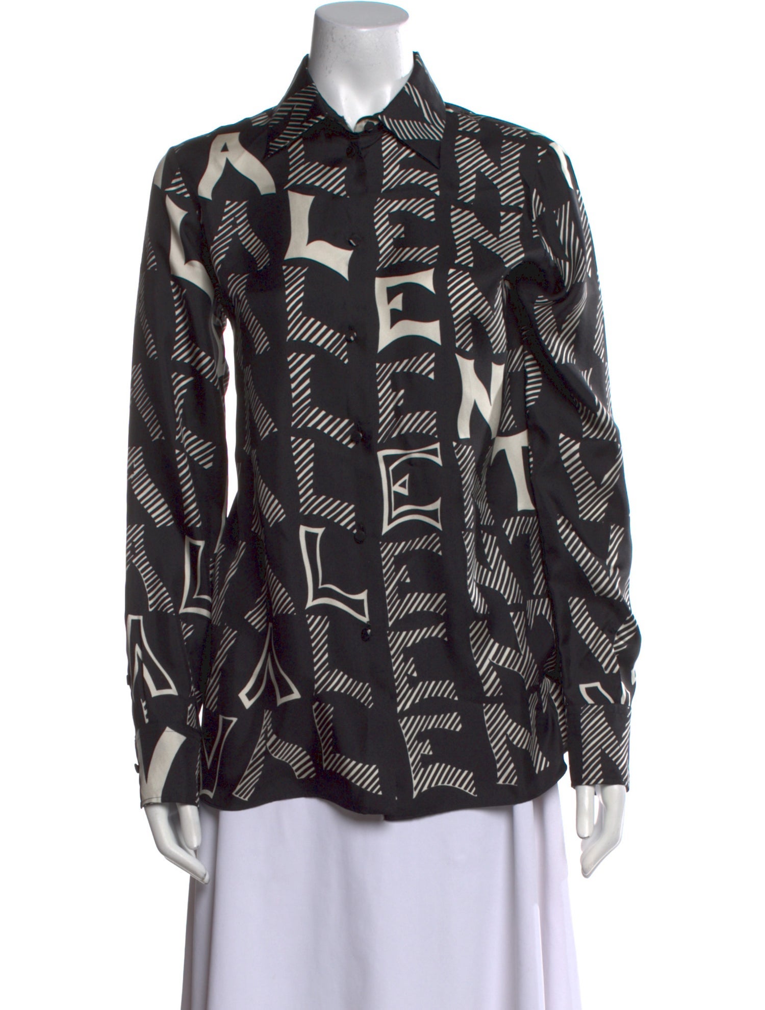 Valentino Silk Printed Button-Up Top