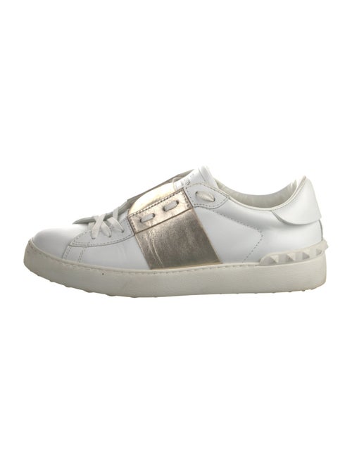 Valentino Leather Colorblock Pattern Sneakers
