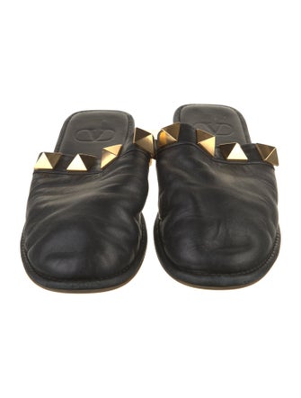 Valentino Rockstud Accents Leather Slides