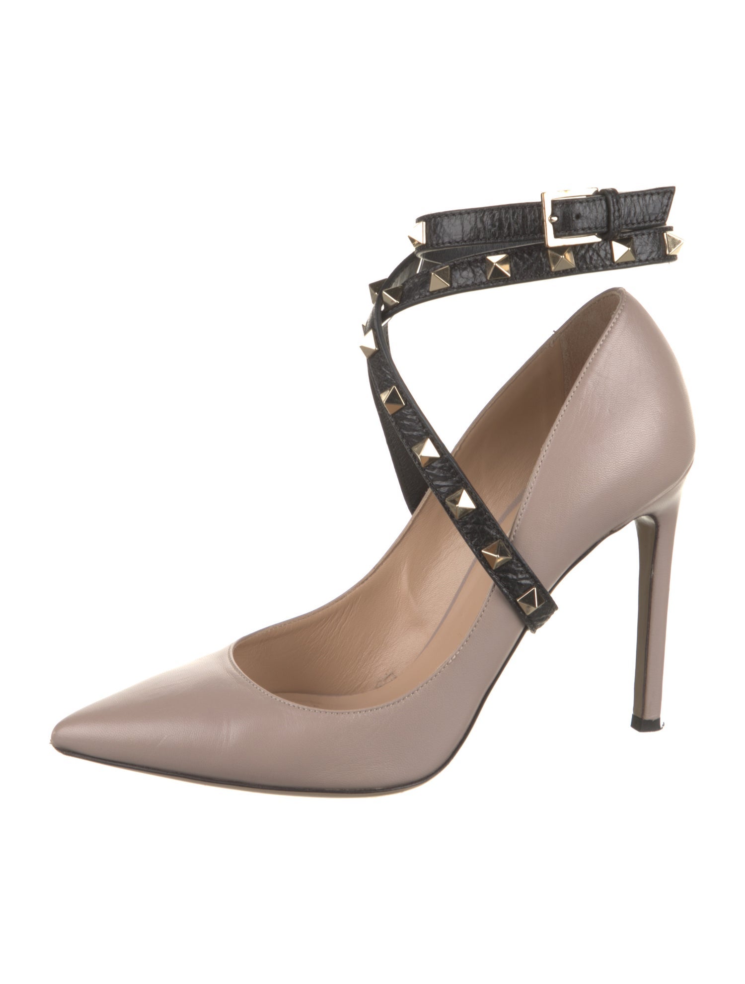 Valentino Rockstud Accents Leather Pumps