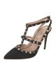 Valentino Rockstud Accents Suede Slingback Pumps