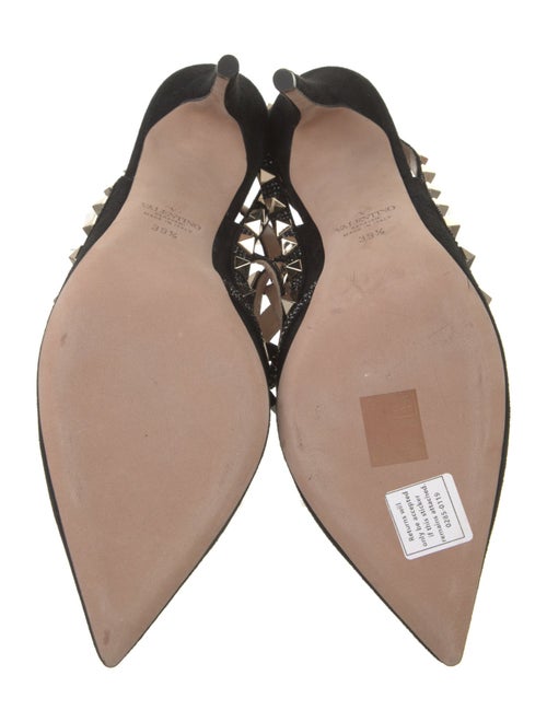 Valentino Rockstud Accents Suede Slingback Pumps