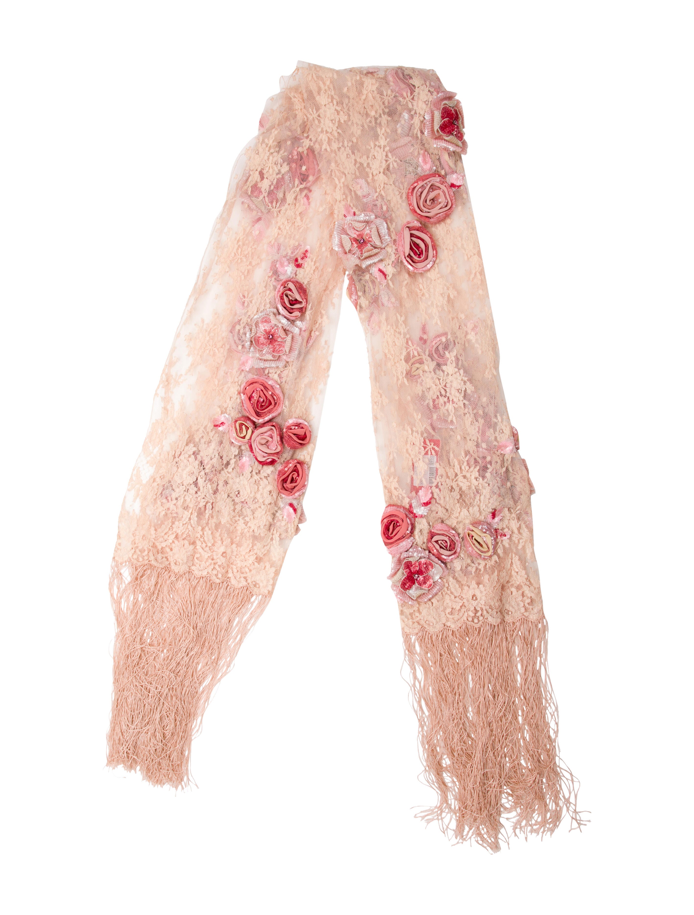 Valentino Lace Floral Print Shawl w/ Tags