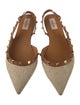 Valentino Rockstud Accents Raffia Slingback Flats