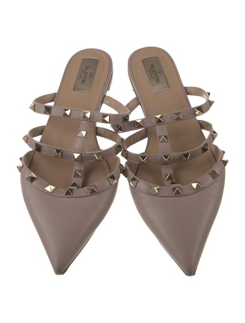 Valentino Rockstud Accents Leather Mules
