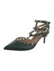 Valentino Rockstud Accents Leather Slingback Pumps