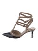 Valentino Rockstud Accents Patent Leather T-Strap Pumps
