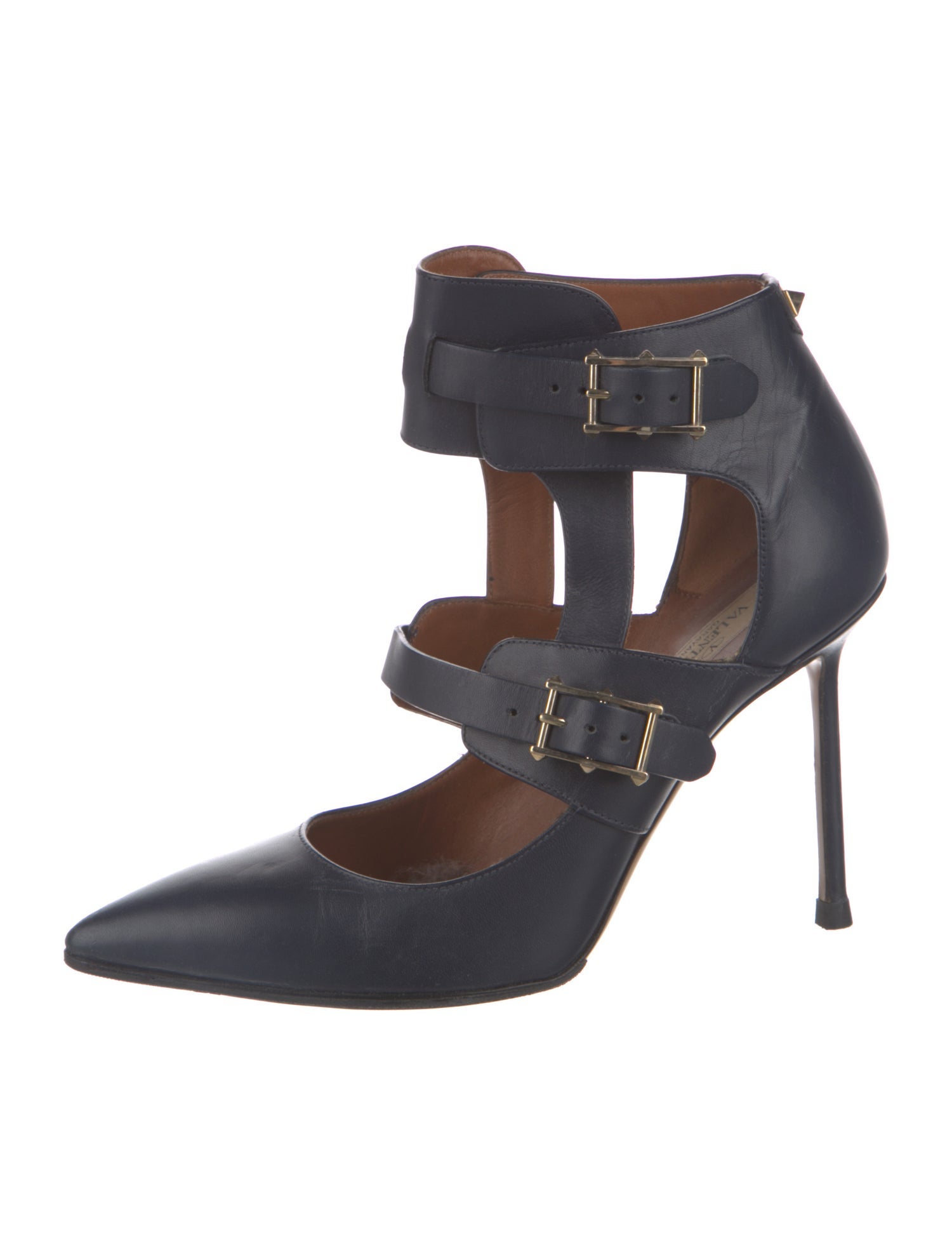 Valentino Rockstud Accents Leather Pumps