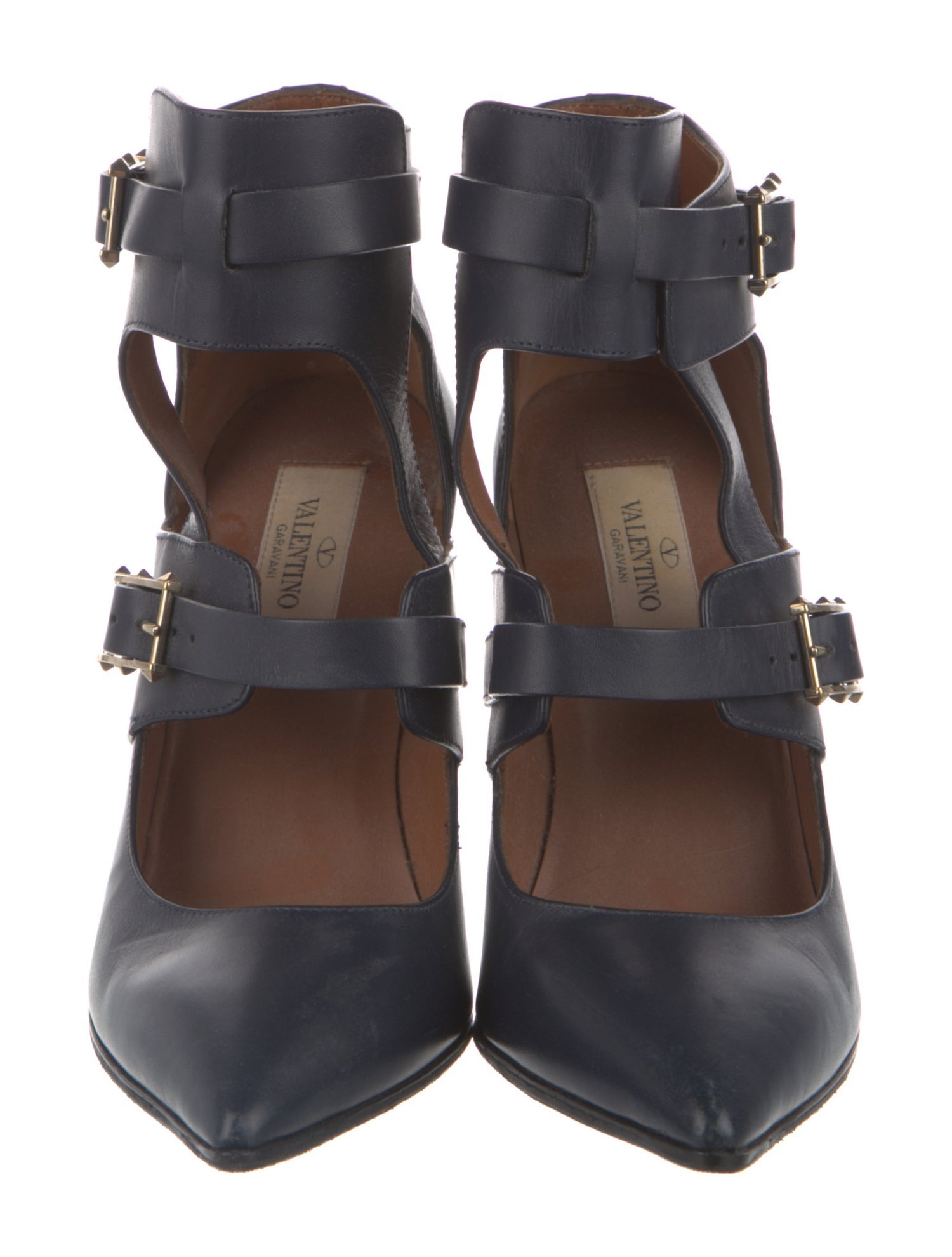 Valentino Rockstud Accents Leather Pumps