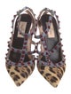 Valentino Rockstud Accents Ponyhair T-Strap Pumps