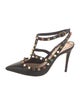 Valentino Rockstud Accents Leather T-Strap Pumps
