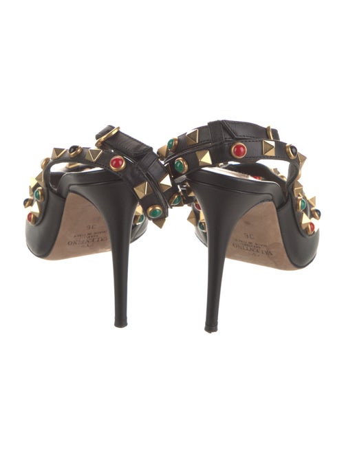 Valentino Rockstud Accents Leather T-Strap Pumps