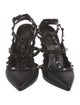 Valentino Rockstud Accents Leather Slingback Pumps