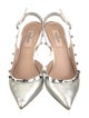 Valentino Rockstud Accents Leather Slingback Pumps